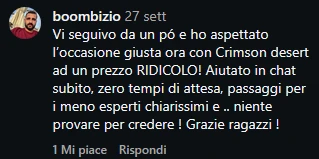Feedback reale di boombizio
