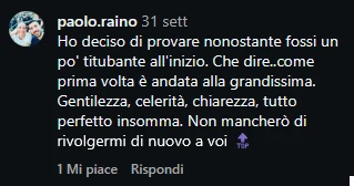 Feedback reale di paolo.raino